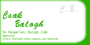 csak balogh business card
