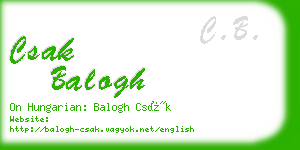 csak balogh business card